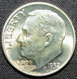 1952 D Us Roosevelt Dime Silver Coin