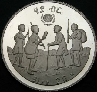 Ethiopia 20 Birr 1972 (1980) Proof - Silver - Intl.  Year Of The Child - 48 ¤