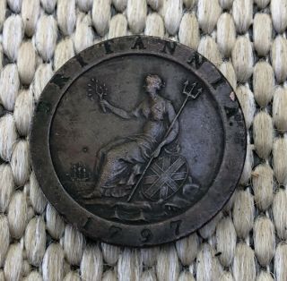 1797 Great Britain Cartwheel 2 Pence.  Uk Coin