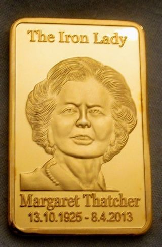 Margaret Thatcher Gold Bar Famous Prime Minister 80s 70s Brexit Troy Ounce Lady