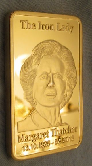 Margaret Thatcher Gold Bar Famous Prime Minister 80s 70s Brexit Troy Ounce Lady 5
