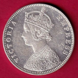 British India - 1900 - Victoria Empress - One Rupee - Rare Silver Coin Co2