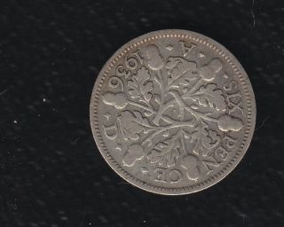 Great Britain 6 Pence 1936 Silver