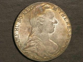 Austria 1780 1 Thaler Maria Theresa Silver Crown Restrike Au - Unc