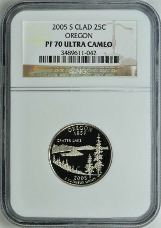 2005 - S Oregon Clad Proof Quarter 25c Ngc Pf70 Ultra Cameo
