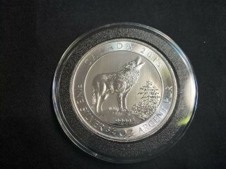 2015 3/4 Oz Canadian Silver Grey Howling Wolf Coin (bu),  3/4oz.  9999 Fine Silver