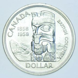Canada Elizabeth Ii Dollar,  1958 Silver Coin Bu