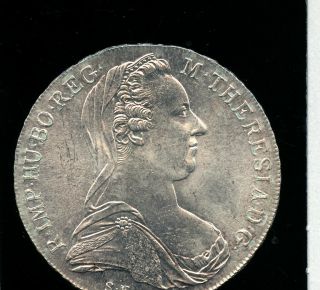 Austria Maria Theresa Thaler 1780 Silver Restrike Bu Co417