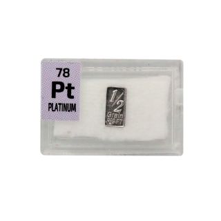 Platinum Metal 99.  9 Element Sample In Periodic Element Tile Ingot 1/4 1/2 Grain