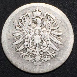 Old Foreign World Coin: 1874 - F Germany 20 Pfennig, .  900 Silver