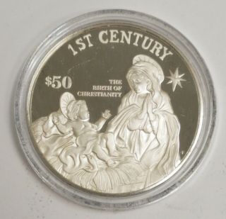1997 Cook Islands 50 Dollar Proof Silver 1st Century - Rare Gg10