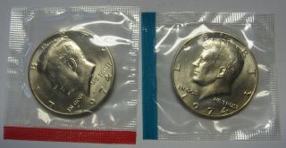 1974 - P And 1974 - D Gem Bu Kennedy Half Dollars In Cello Packs