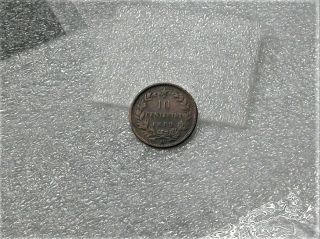 1862 M Italy 10 Centesimi 10c 1862m Large Italian Copper 10 Cents Dime