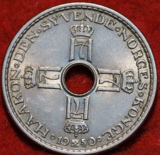 Uncirculated 1950 Norway 1 Krone Clad Foreign Coin