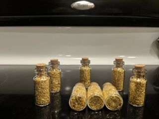 8 Large Bottles Of Gold Leaf Flakes