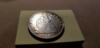 1847 O Silver Seated Liberty Half Dollar 50c Details Attractive Album Tone