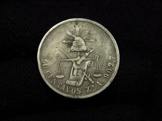 1875 Mexico Silver 50 Centavos