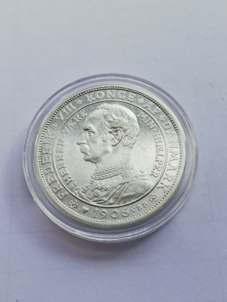 Denmark - 2 kroner 1906 - jubileum - silver - low mintage - rare 2