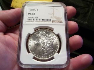 1888 - O Morgan Dollar Ngc Ms 64 Sharp Coin