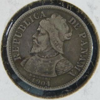 1904 Panama 5 Centesimos de Balboa Old Silver Coin 5