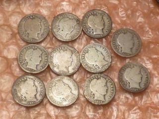 Barber Silver Dimes 11 Different Dates 1