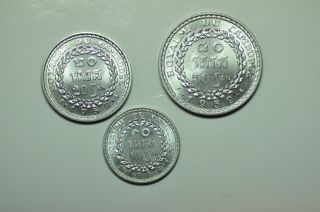 Mw7649 Cambodia; 3 Coins Set: 10; 20; 50 Sen 1959 Km 54; 55; 56 Unc.