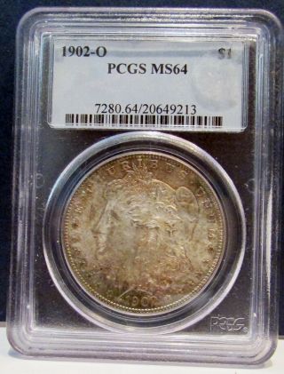 1902 - O $1 Morgan Silver Dollar - Pcgs Ms64 - Toned