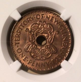 1936 Guinea One Penny Ngc Ms 64,  Rb