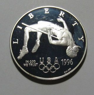 1996 P Olympic High Jump Commemorative Dollar Proof - Au,  /bu - 198sa