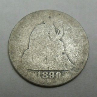 1890 P Seated Liberty Dime 90 Silver Sds
