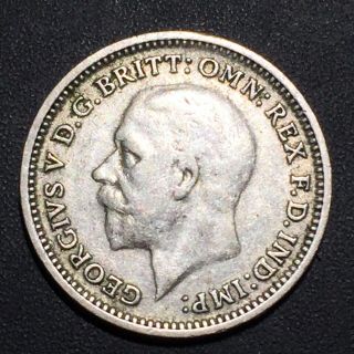 Old Foreign World Coin: 1935 Great Britain Three Pence, .  500 Silver