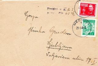 Yugoslavia 1946 - Cover From Medvode - Postage Partly Paid In Cash