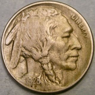 1928 S Buffalo Indian Head Nickel Appealing Scarce Tougher Date With A Full Horn