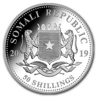 2019 1/2 oz Somalia Silver Elephant Coin (BU) 2