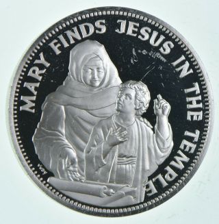 Sterling Silver - Mary Finds Jesus In The Temple.  925 Silver 27.  7g Round 554