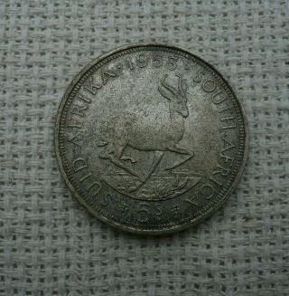 South Africa - 1953 - 5s.  Elizabeth Ii Silver Coin