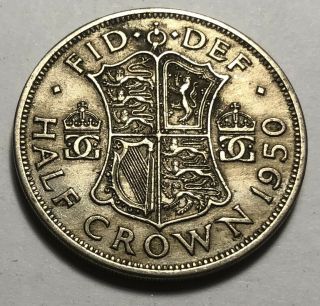 Great Britain (uk) 1950 Half Crown Coin - King George Vi