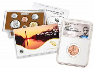 2019 S Us Clad Proof Coin Set & 2019 - W Lincoln Cent Pf69 Rd Fr Sku57608