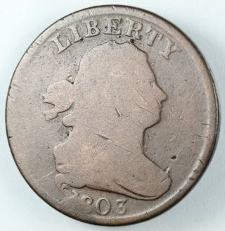 1803 Draped Bust Half Cent 1/2c - C - 3