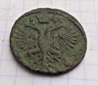 Russian Imperia Denga / ДЕНГА 1730 1/2 Kopek Rare Anna Ioanovna Coin Copper 1k