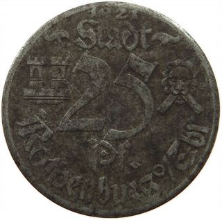 Germany Notgeld 25 Pfennig 1921 Rothenburg Pm 521