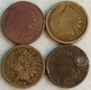 4 - Copper - Nickel - Indian Head Cent Culls - See Pictures For Details 31