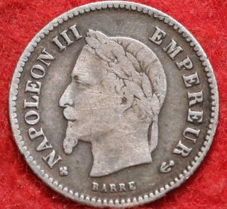 1867 - Bb France 20 Centimes Silver Foreign Coin