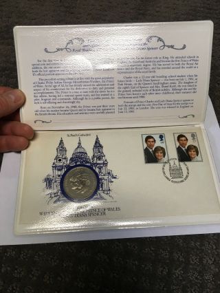 1981 Royal Wedding Prince Charles & Princess Diana One Crown Coin Stamps