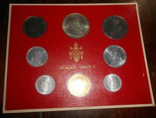 Vatican City 1964 Coin Set With Silver 500 Lire