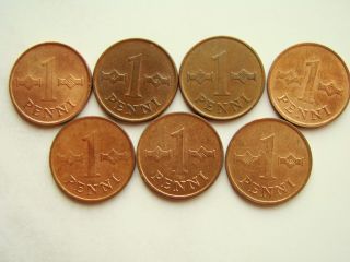 Finland Set Of 1 Penny 1963,  64,  65,  66,  67,  68,  69 а073