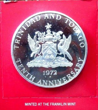 Trinidad and Tobago 1972 10 Dollars Proof Silver Coin 2