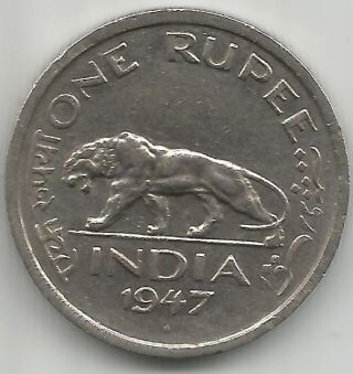 British India,  Re 1,  1947,  George Vi,  Bombay,  Last Rupee Coin Of British Era.