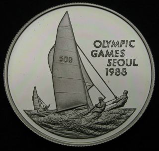 Cayman Islands 5 Dollars 1988 Proof - Silver - Seoul Olympics - 993