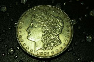 1921 - D Morgan Silver Dollar.  The First And Last Minted In Denver 168